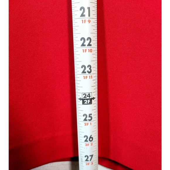 Jacqueline Ferrar Womens Red Blazer Skirt Suit Size 16 Gold Buttons Grandmacore - Picture 14 of 16